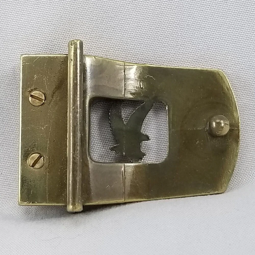 Vintage Belt Buckle Made In Spain Small Dress‎ Clamp Screws Closure Eagle